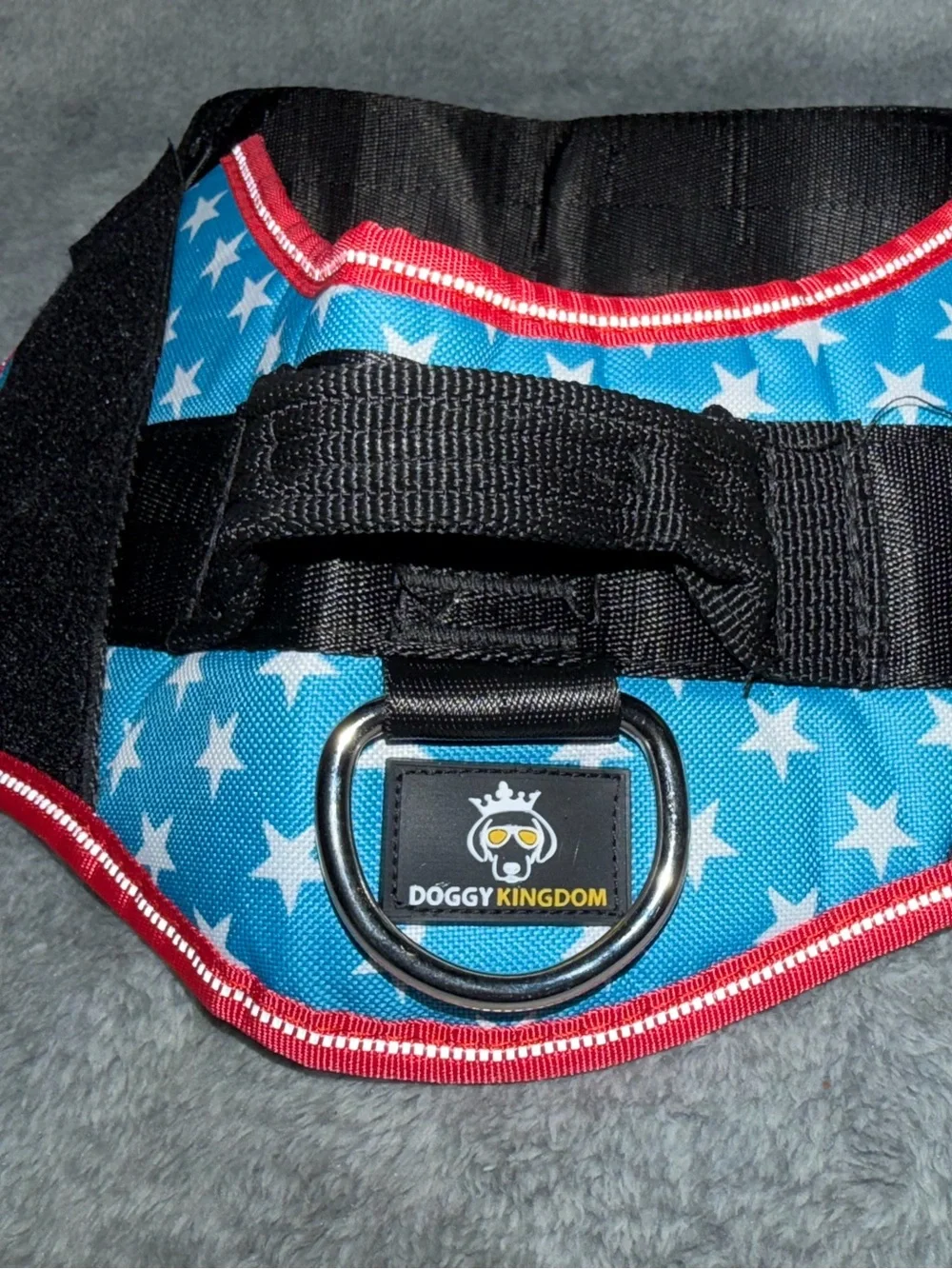 Patriotic Dog Harness Blue With White Stars Doggy Kingdom Size Large